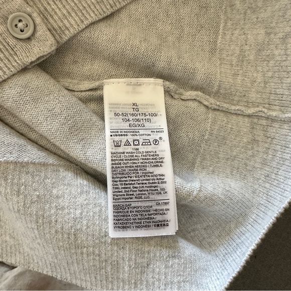 New with Tag - GAP Factory Crewneck Cardigan - grey - XL - 100% cotton - Picture 8 of 8